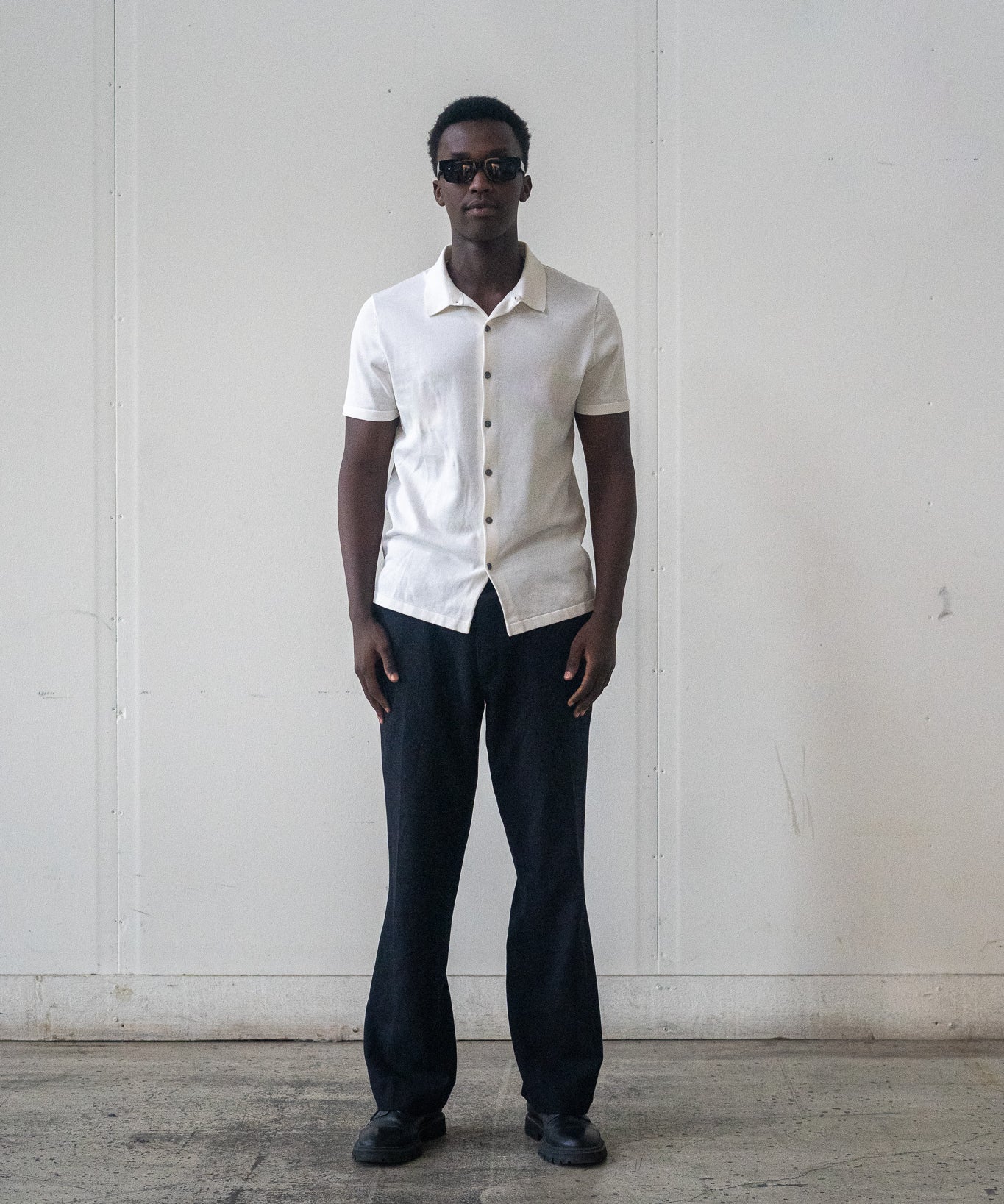 Donce de la Sense Cotton-Silk Pique Short-Sleeved Button-Up, crafted from a luxurious cotton-silk blend for ultimate comfort and style.